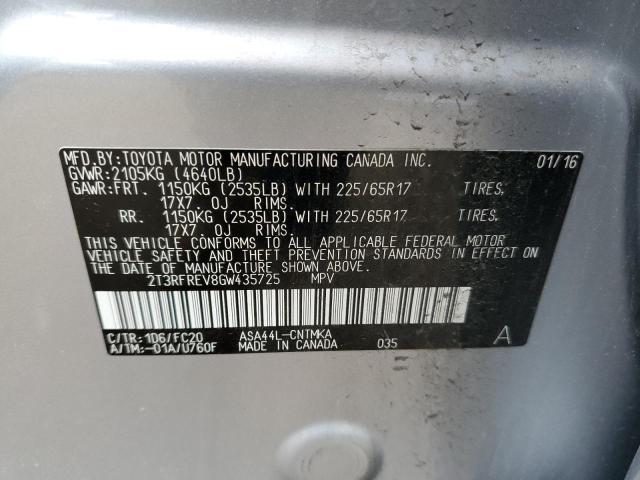 2016 TOYOTA RAV4 XLE - 2T3RFREV8GW435725