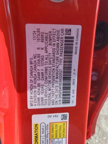 2025 HONDA CIVIC SPOR - 2HGFE4F85SH320527