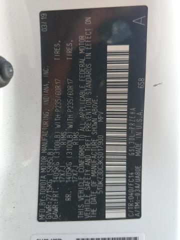 2019 TOYOTA SIENNA LE - 5TDKZ3DC3KS017900