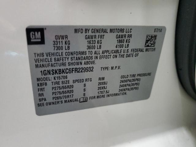 2015 CHEVROLET TAHOE K150 - 1GNSKBKC6FR229932