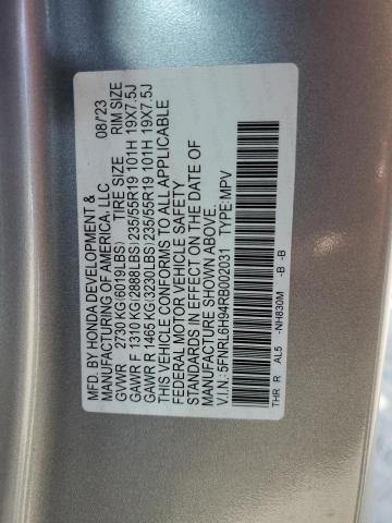 2024 HONDA ODYSSEY EL 5FNRL6H94RB002031