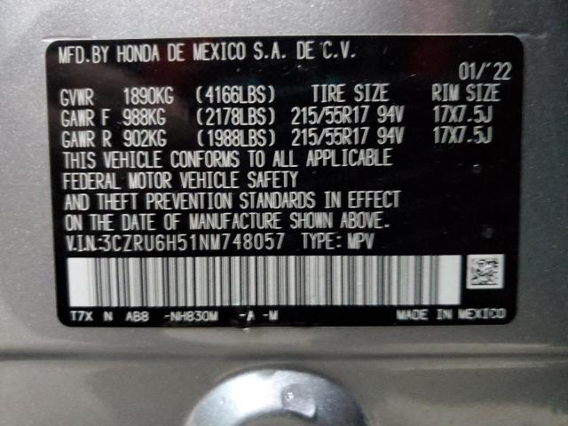 2022 HONDA HR-V EX - 3CZRU6H51NM748057