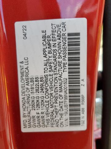 2022 ACURA TLX TYPE S - 19UUB7F99NA001502