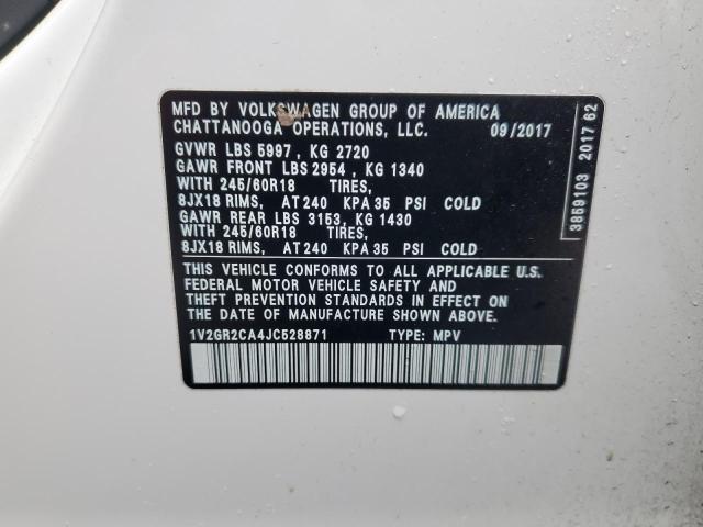 2018 VOLKSWAGEN ATLAS S - 1V2GR2CA4JC528871