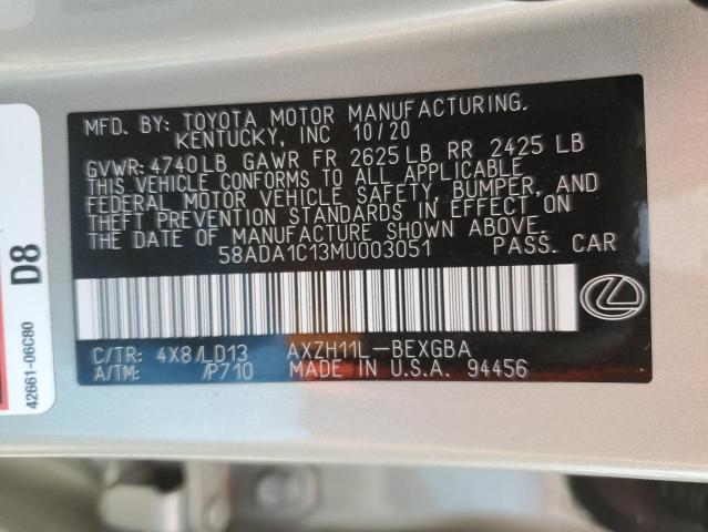 2021 LEXUS ES 300H 58ADA1C13MU003051