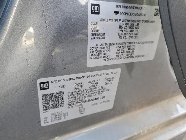 2021 CHEVROLET SILVERADO - 3GCPYCEF3MG481918