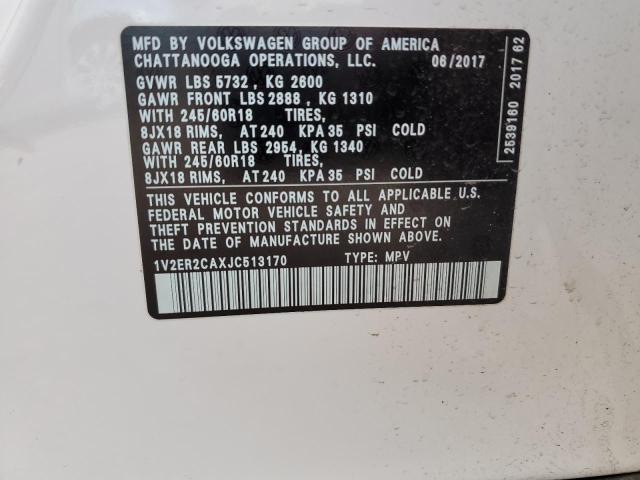 2018 VOLKSWAGEN ATLAS SEL - 1V2ER2CAXJC513170