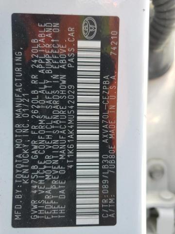 2021 TOYOTA CAMRY XSE - 4T1K61AK4MU542029