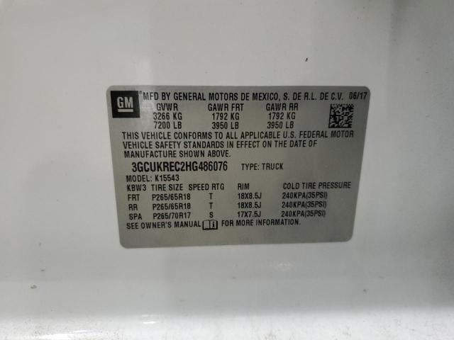 2017 CHEVROLET SILVERADO - 3GCUKREC2HG486076