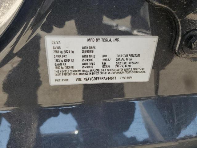 2024 TESLA MODEL Y 7SAYGDEE5RA244641