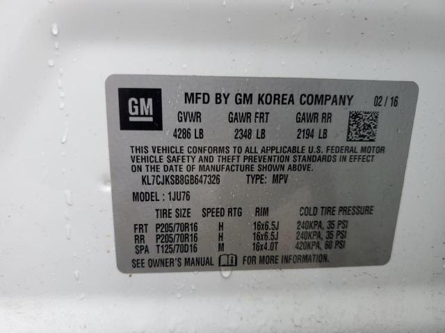 2016 CHEVROLET TRAX LS - KL7CJKSB8GB647326