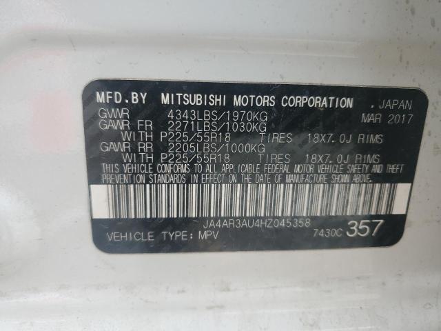 2017 MITSUBISHI OUTLANDER JA4AR3AU4HZ045358