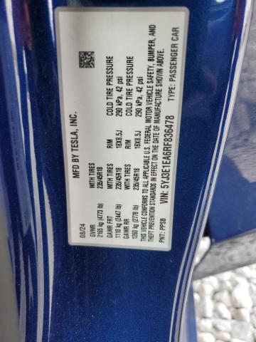 2024 TESLA MODEL 3 5YJ3E1EA6RF836478
