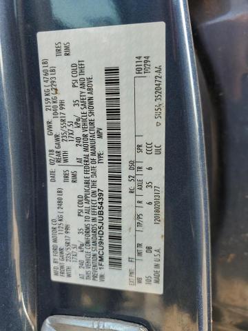 2018 FORD ESCAPE SEL - 1FMCU9HD5JUB54397