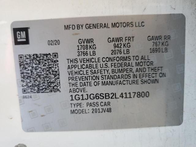 2020 CHEVROLET SONIC 1G1JG6SB2L4117800