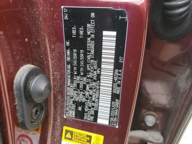 2017 TOYOTA HIGHLANDER LIMITED 5TDDZRFH9HS418154