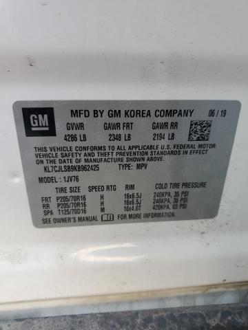 2019 CHEVROLET TRAX 1LT - KL7CJLSB9KB962425