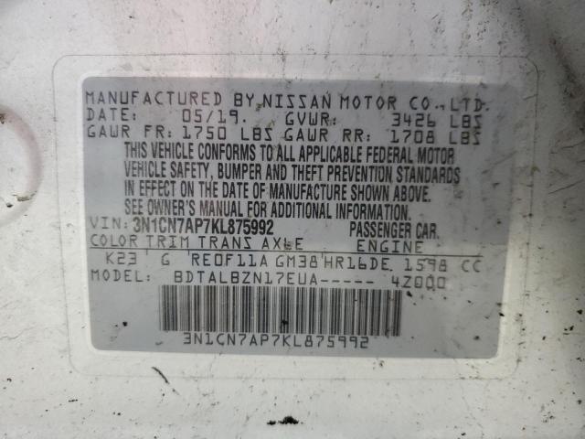 2019 NISSAN VERSA S - 3N1CN7AP7KL875992