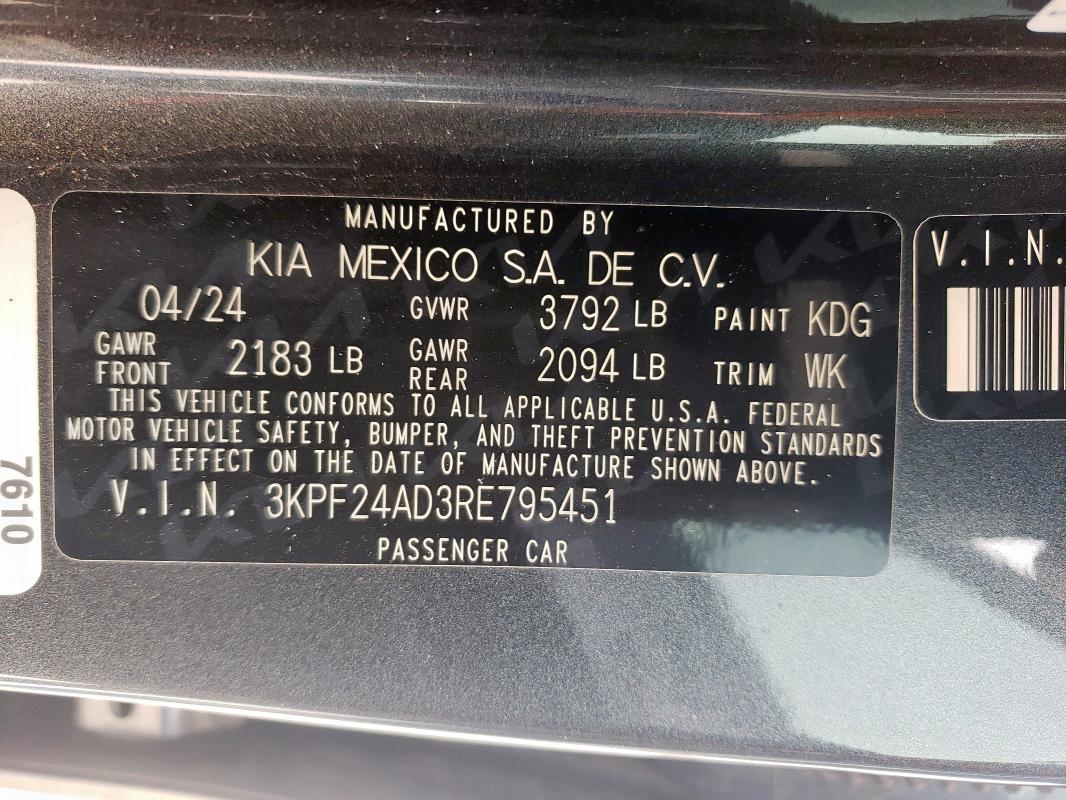 2024 KIA FORTE LX 3KPF24AD3RE795451