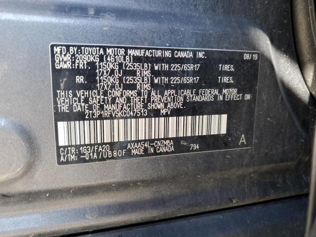 2019 TOYOTA RAV4 XLE - 2T3P1RFV5KC047513