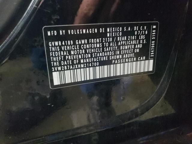 2017 VOLKSWAGEN JETTA S - 3VW2B7AJXHM214700