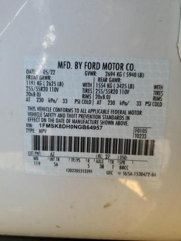 2022 FORD EXPLORER X - 1FMSK8DH0NGB64957