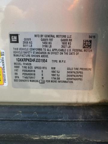 2015 GMC ACADIA SLE 1GKKRPKD4FJ331954