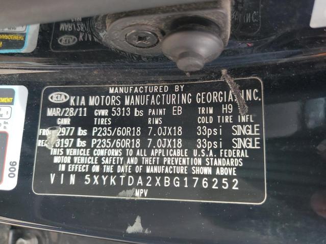 2011 KIA SORENTO BA - 5XYKTDA2XBG176252