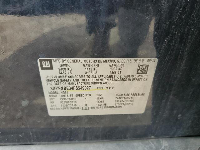 2015 CADILLAC SRX LUXURY 3GYFNBE34FS549027