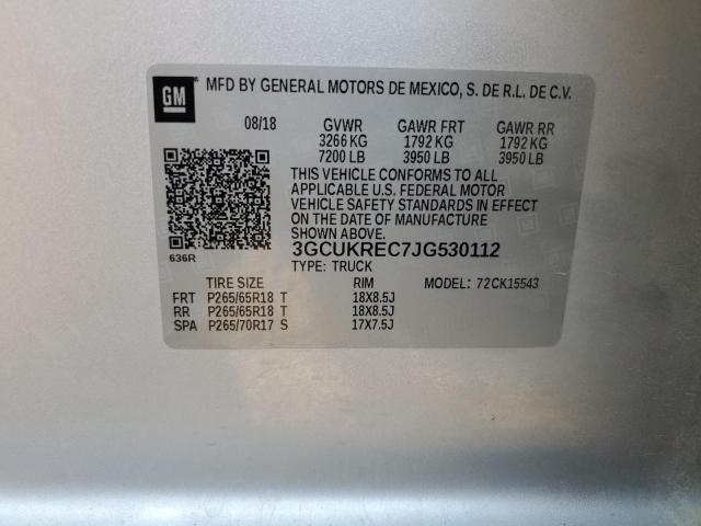 2018 CHEVROLET K1500 - 3GCUKREC7JG530112