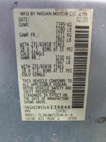 2020 NISSAN MURANO SV - 5N1AZ2BS5LN134848