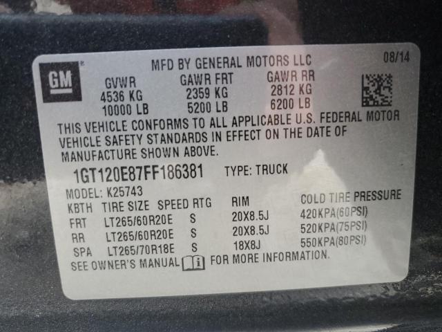 2015 GMC SIERRA K25 - 1GT120E87FF186381