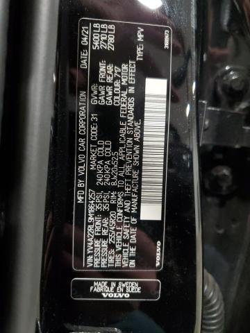 2021 VOLVO XC60 T6 IN - YV4A22RL9M1864257