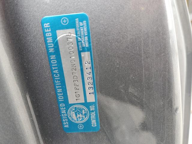 2022 CHEVROLET CAMARO LT1 1G1FF3D72N0100375