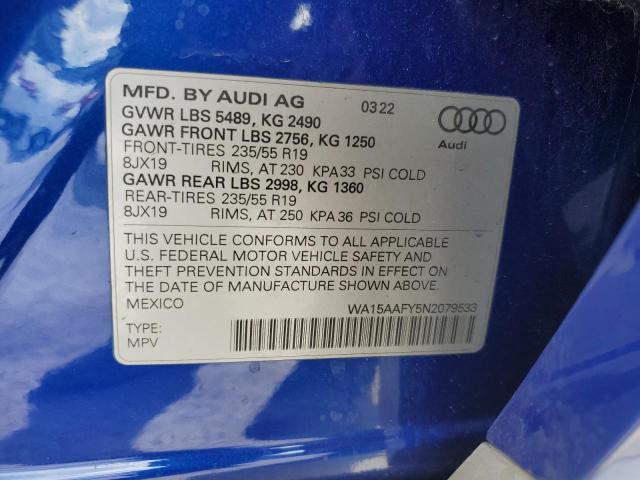 2022 AUDI Q5 SPORTBA WA15AAFY5N2079533