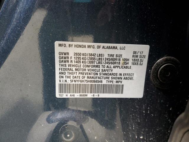 2017 HONDA PILOT EXLN - 5FNYF6H75HB066546
