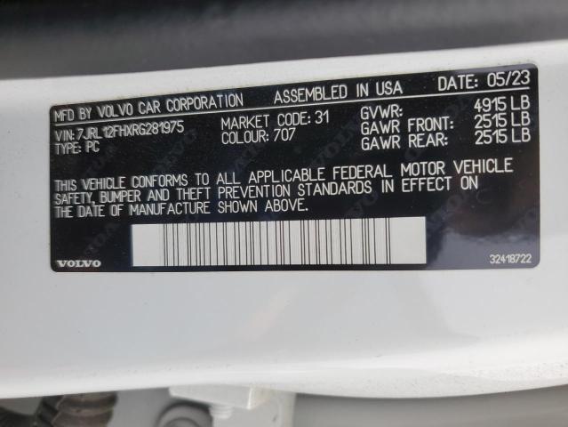 2024 VOLVO S60 PLUS 7JRL12FHXRG281975