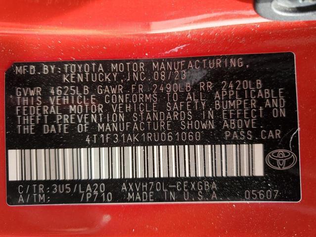 2024 TOYOTA CAMRY XLE - 4T1F31AK1RU061060