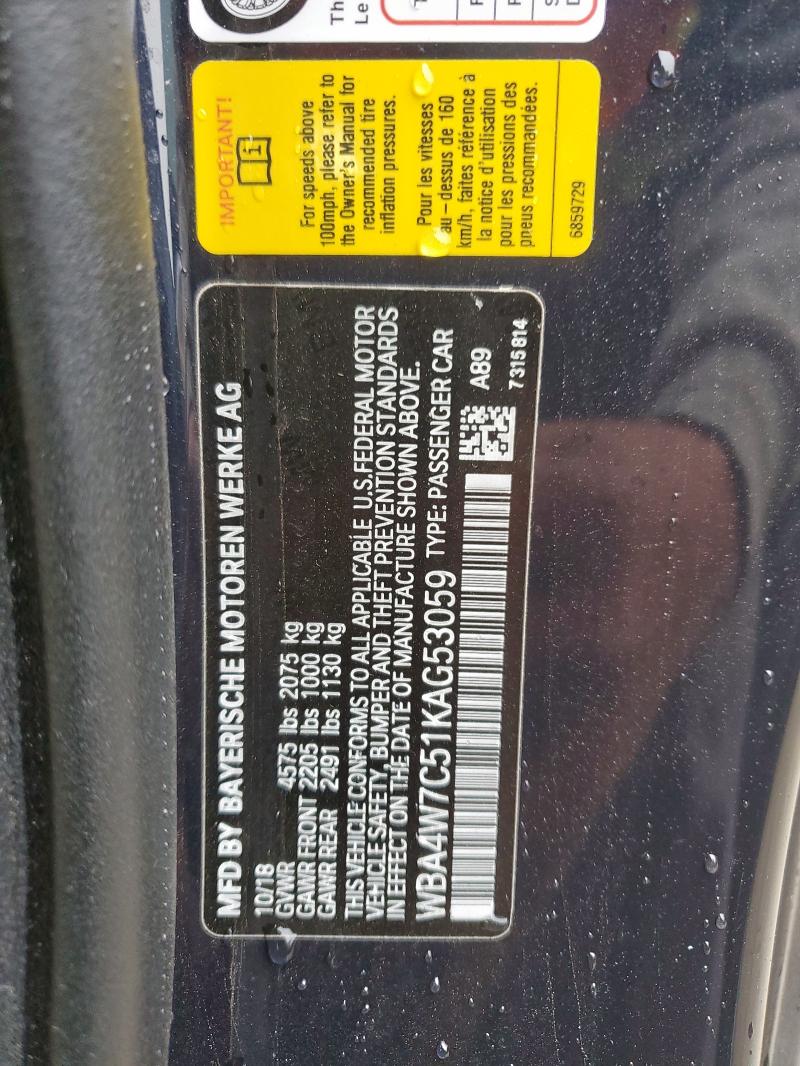 2019 BMW 440I WBA4W7C51KAG53059