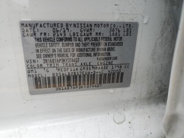 2019 NISSAN SENTRA S - 3N1AB7AP3KY374407