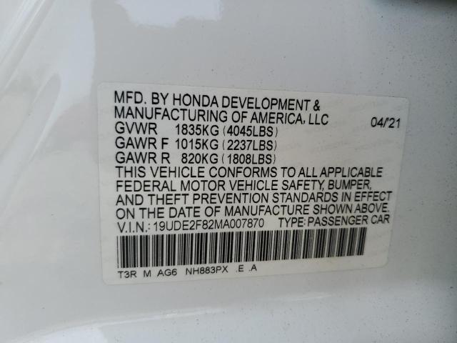 2021 ACURA ILX PREMIU 19UDE2F82MA007870
