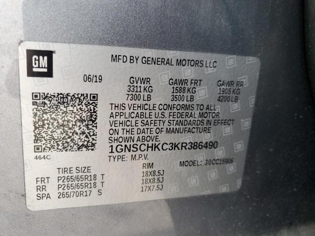 2019 CHEVROLET SUBURBAN C 1GNSCHKC3KR386490