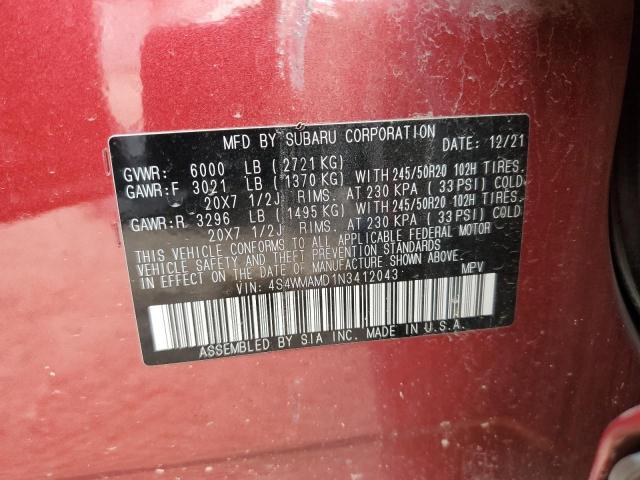 2022 SUBARU ASCENT LIM 4S4WMAMD1N3412043