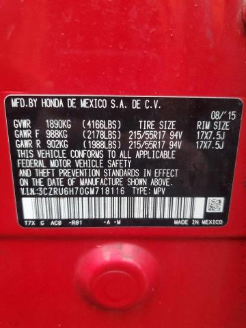 2016 HONDA HR-V EXL 3CZRU6H70GM718116