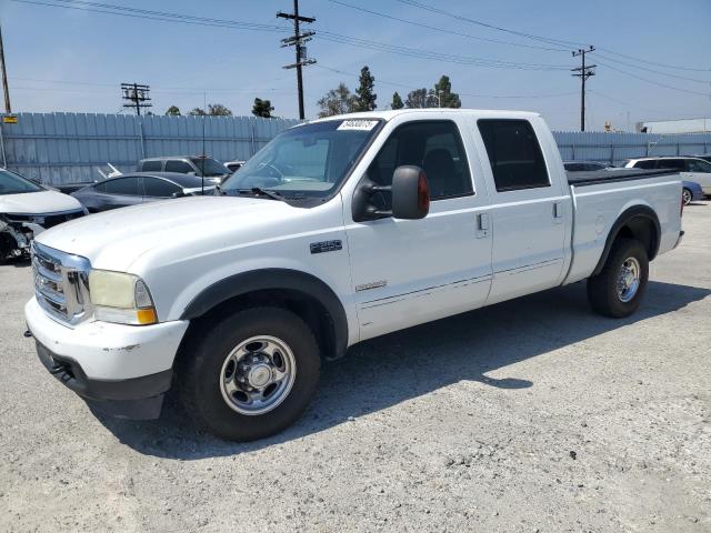 FORD F250 SUPER 2003 white crew pic diesel 1FTNW20P23EC00561 photo #1