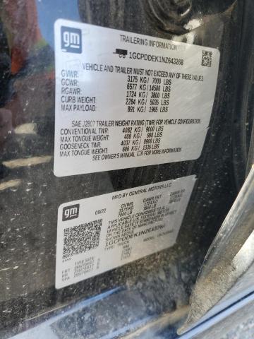 2022 CHEVROLET 1500 1GCPDDEK1NZ643268