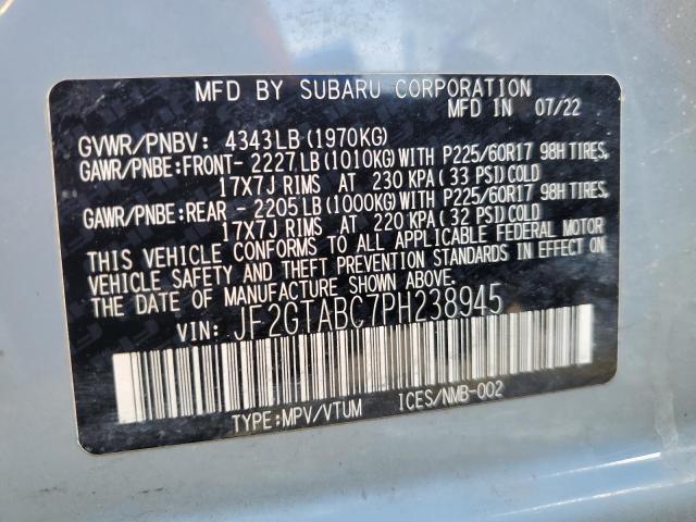 2023 SUBARU CROSSTREK - JF2GTABC7PH238945