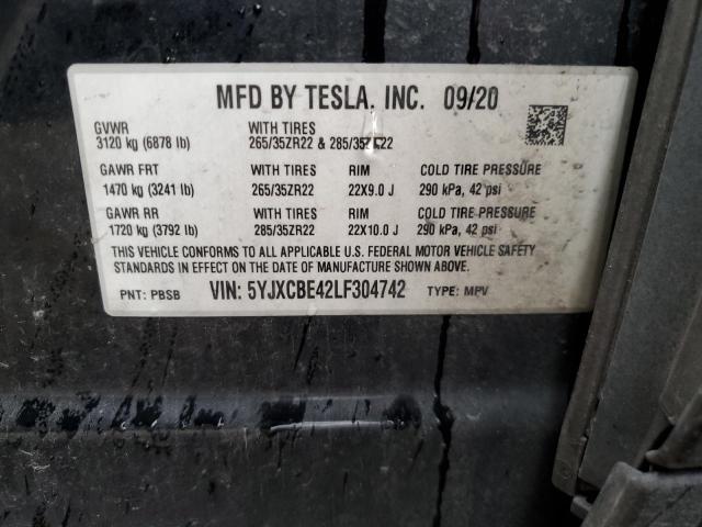 2020 TESLA MODEL X - 5YJXCBE42LF304742