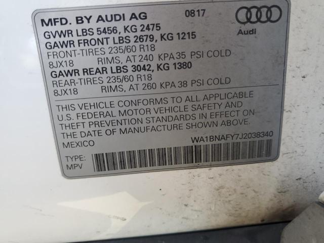 2018 AUDI Q5 PREMIUM - WA1BNAFY7J2038340