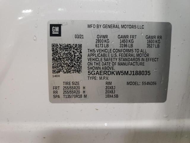 2021 BUICK ENCLAVE AV - 5GAERDKW5MJ188035
